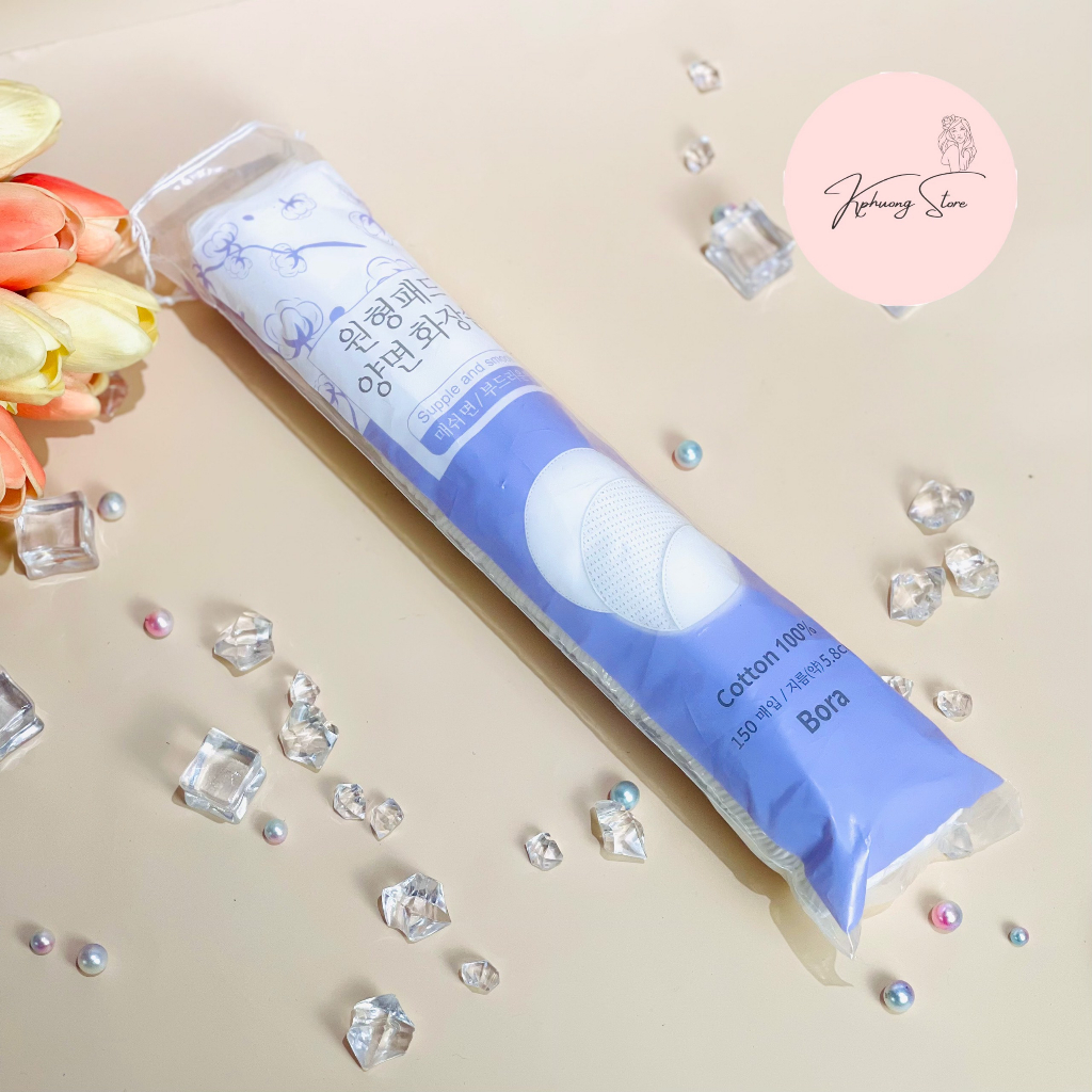 Bông tẩy trang Hàn Quốc 100% Cotton bông mềm, không xơ bông, không chất tẩy trắng