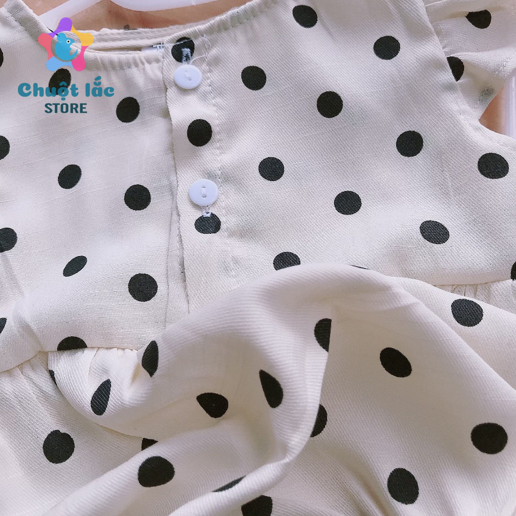 Body cho bé gái tay cánh tiên chấm bi tặng kèm mũ sơ sinh đến 18 tháng