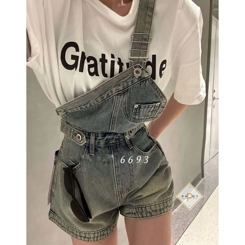 Quần sooc yếm bò vạt chéo hàng QCL1