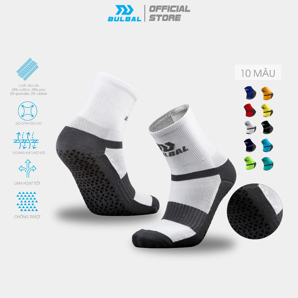 Vớ Chống Trượt Bóng Đá, tất chống trơn, Chính Hãng Bulbal Anti-Slip Hàng Cao Cấp VCT