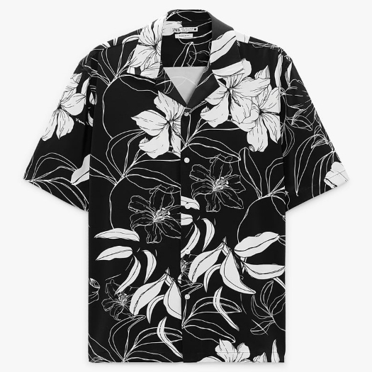 Áo sơ mi Zara authentic PRINTED STRETCH size S