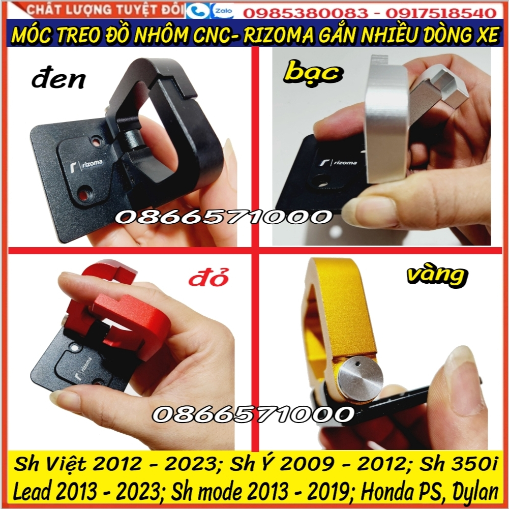 Móc Treo Đồ Rizoma Nhôm CNC Cao Cấp Hàng Chuẩn Gắn Được Nhiều Xe Tay Ga- Sản Phẩm Có Bảo Hành 12 Tháng- Ảnh Shop Tự Chụp