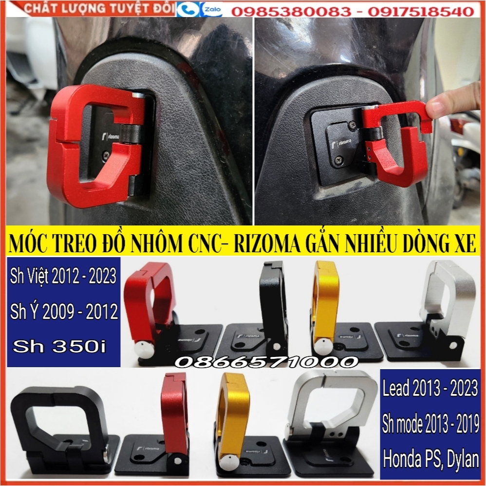 Móc Treo Đồ Rizoma Nhôm CNC Cao Cấp Hàng Chuẩn Gắn Được Nhiều Xe Tay Ga- Sản Phẩm Có Bảo Hành 12 Tháng- Ảnh Shop Tự Chụp