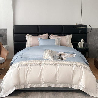 Set chăn ga 4 món lụa tencel 60s họa tiết