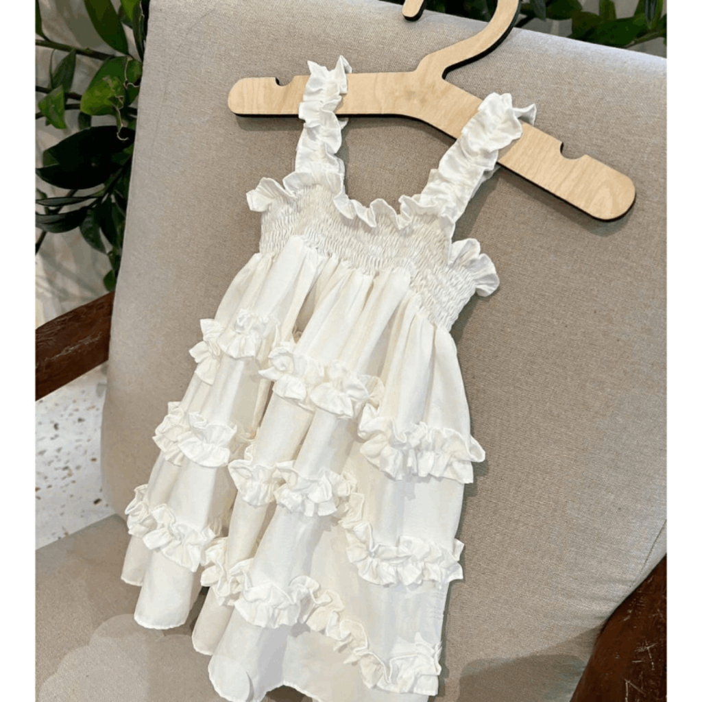 Váy công chúa cho bé vải đũi mùa hè