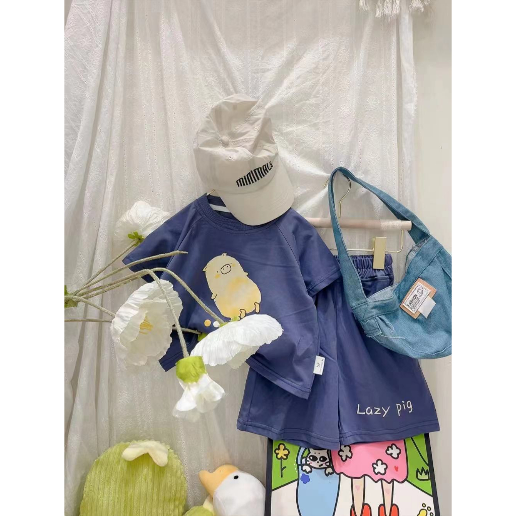 Set Tím Hình Bé Heo Dễ Thương Dành Cho Bé Trai , Bé Gái