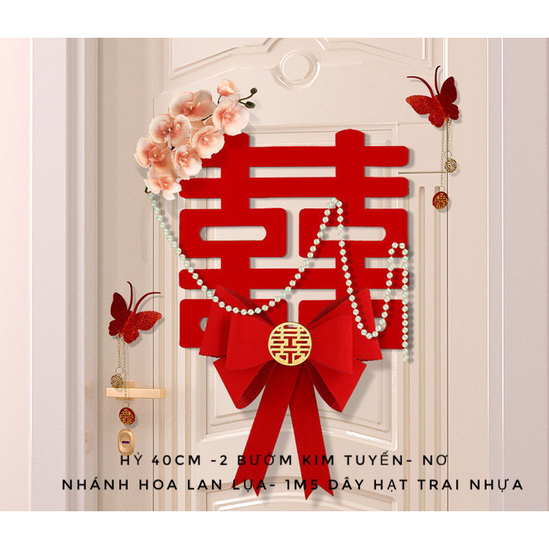 SET DÁN TRANG TRÍ KÈM HOA VẢI LỤA