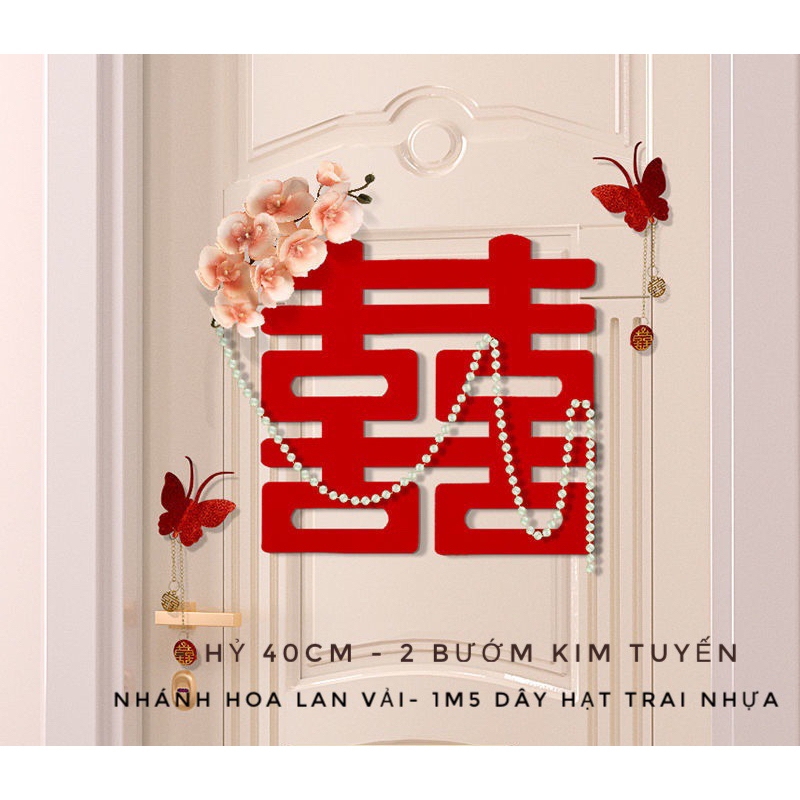 SET DÁN TRANG TRÍ KÈM HOA VẢI LỤA