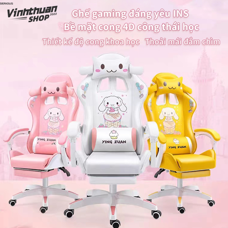 Ghế GameMẫu Mới Nhất, Ghế Livestream Chân Xoay 5 Cánh siêu dễ dàng để lắp ráp,Khay chịu lực dày ,ổn định và mạnh mẽ