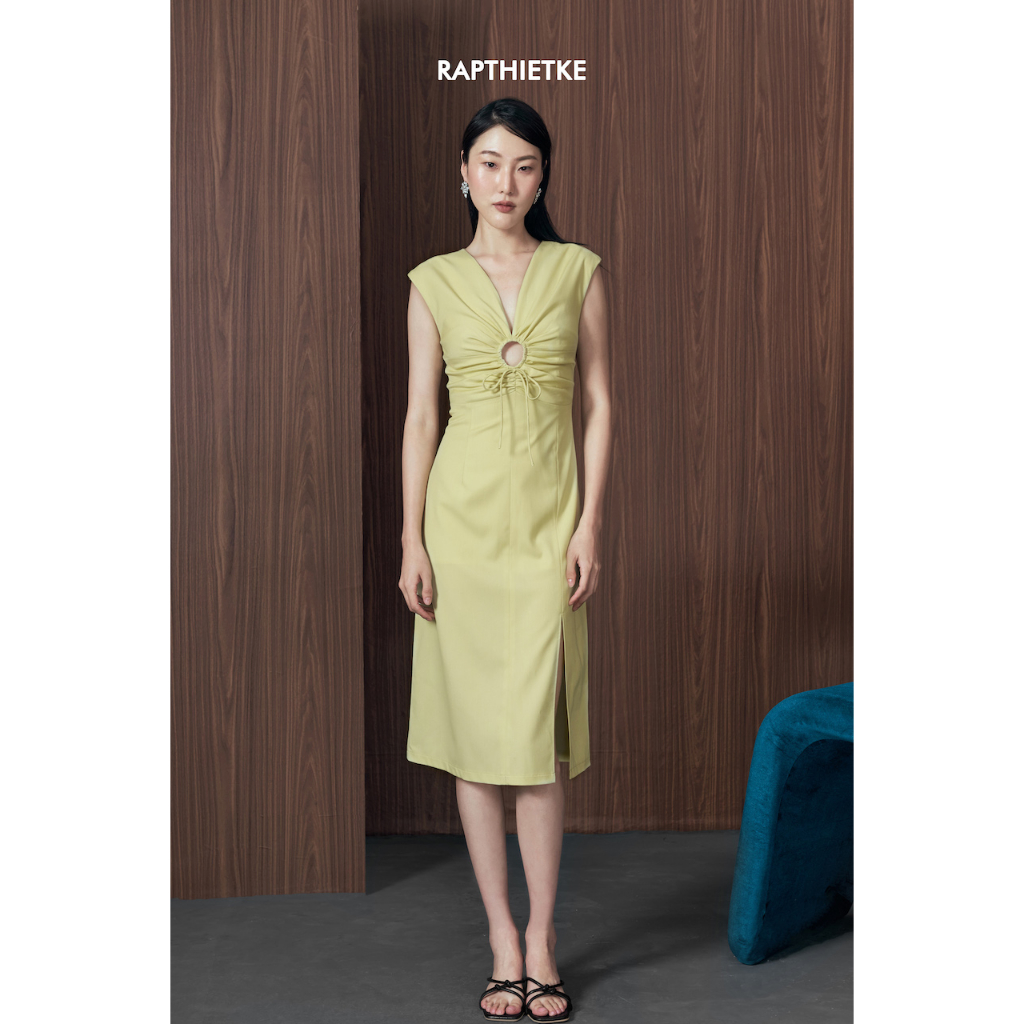 RẬP - Đầm Cổ V Khoét Giữa Thân Xẻ - PERIOD 08