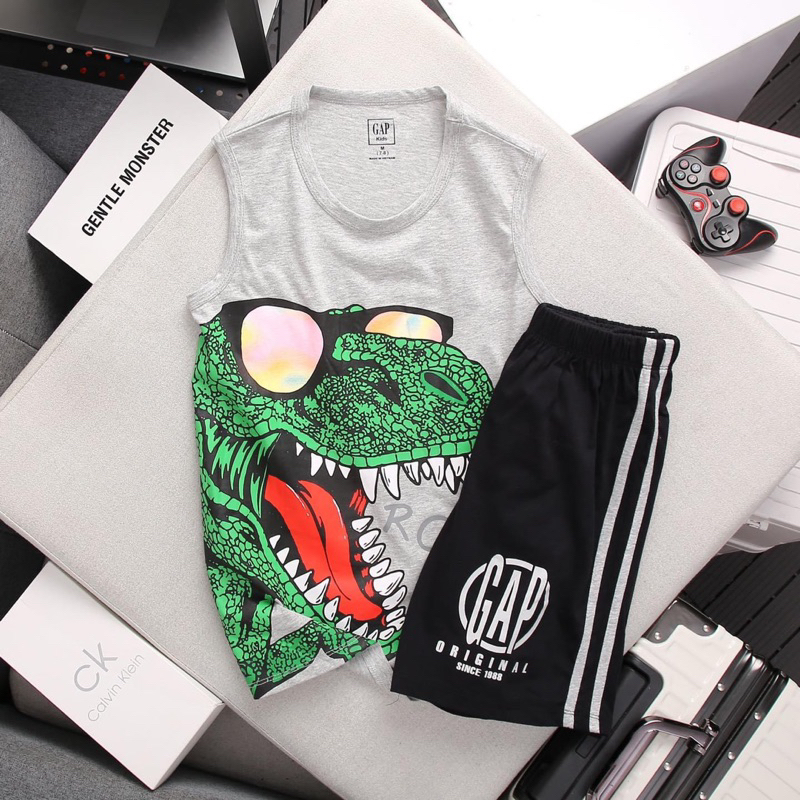 Bộ Thun Cotton Bé Trai Ba Lỗ