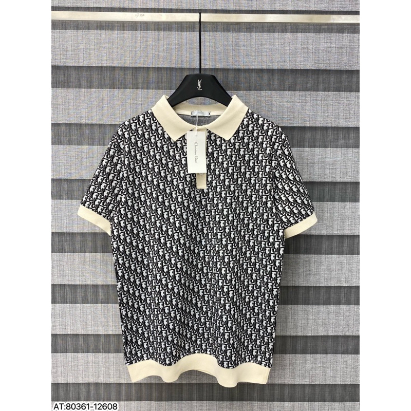 Áo polo Di or siêu nét ss2023 - hoạ tiết nét bản phối dệt