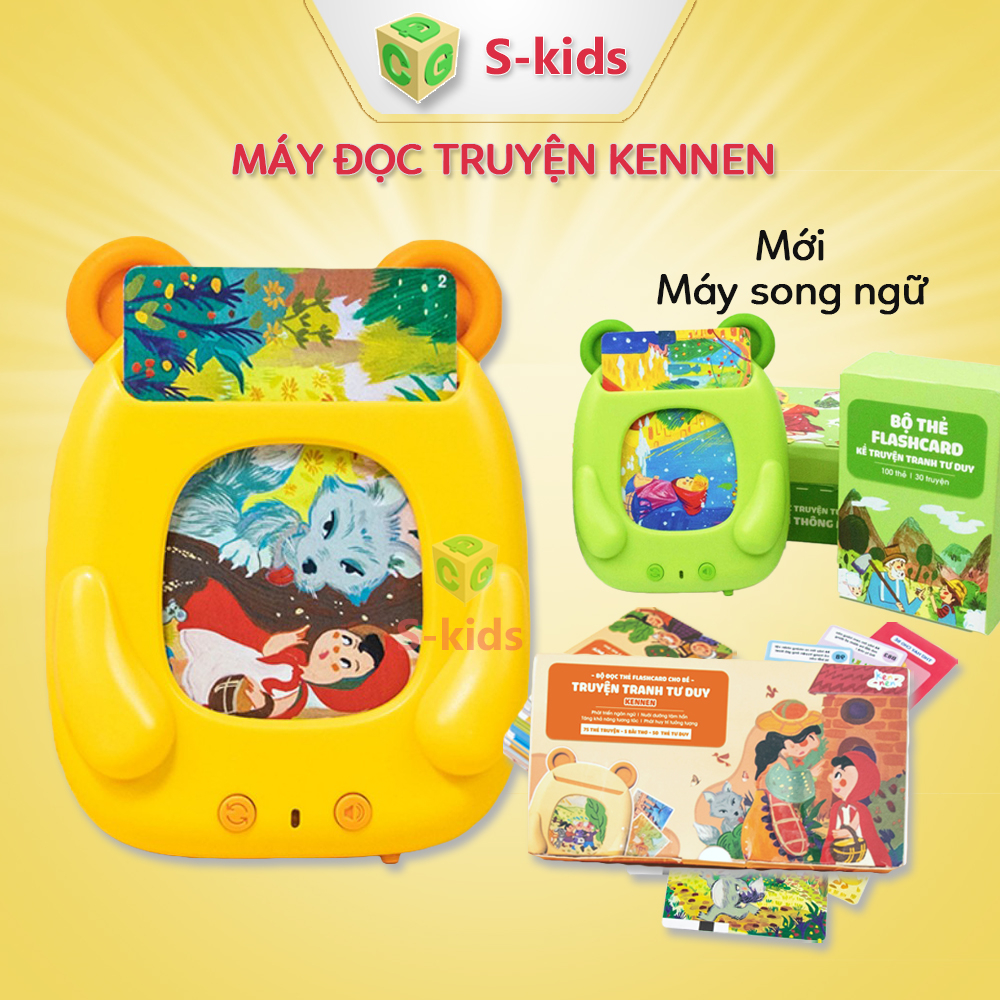 Máy đọc truyện, đồ chơi thẻ flashcard kể chuyện thông minh cho bé S-kids