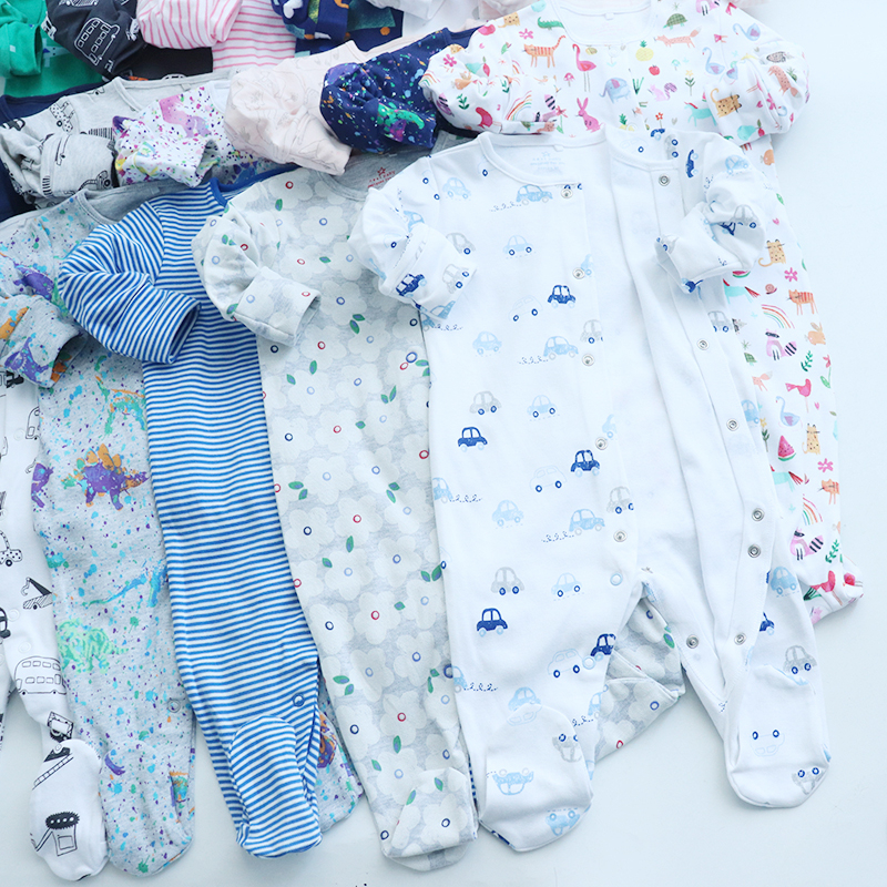 Sleepsuit cho bé NEXT 3 tháng - 12 tháng cotton áo liền quần cho bé body sleep xuất dư bộ đồ ngủ cho bé body liền tất