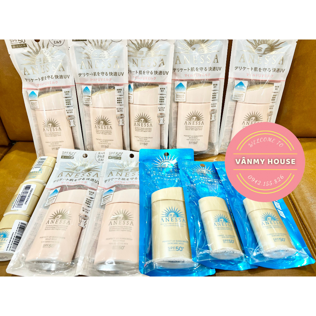 Kem chống nắng dịu nhẹ cho da nhạy cảm Anessa Perfect UV Sunscreen Mild Milk 60ml