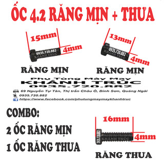 Combo 2 ốc 4.2 răng mịn và 1 ốc 4.2 răng thưa máy may công nghiệp