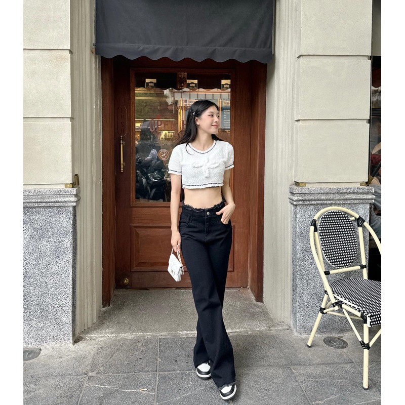 Jeans cạp tua rua oops girls 6098