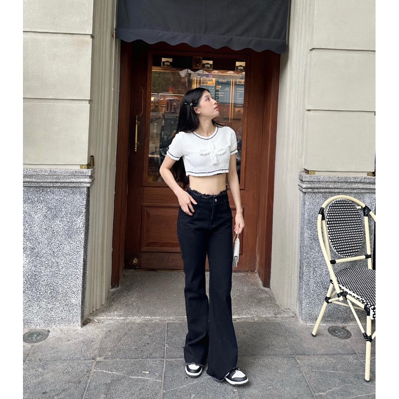 Jeans cạp tua rua oops girls 6098