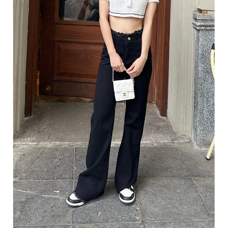 Jeans cạp tua rua oops girls 6098