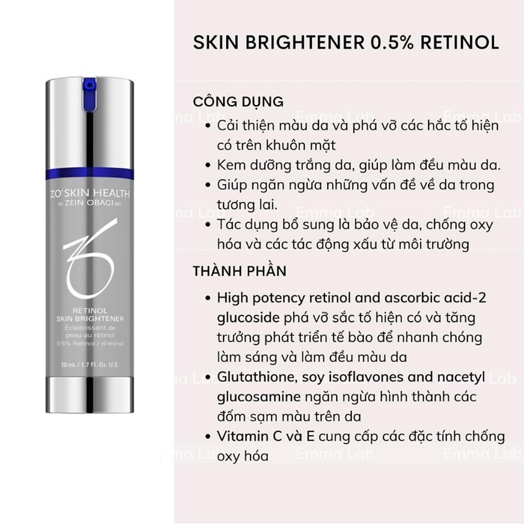 Kem chống lão hóa làm trắng tái tạo da Retinol Skin Brightener 50ml