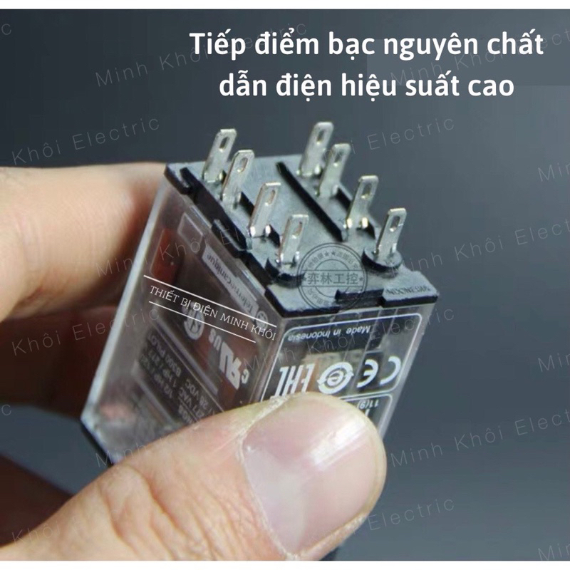 Rơ Le Trung Gian Schneider Kèm Đế 8 chân và 14 chân RXM4LB2P7, Relay Schneider 220V,24V,12V