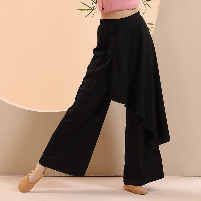 Quần dài ống suông tà váy chéo tập múa cổ trang, múa Trung Hoa, múa đương đại 22060