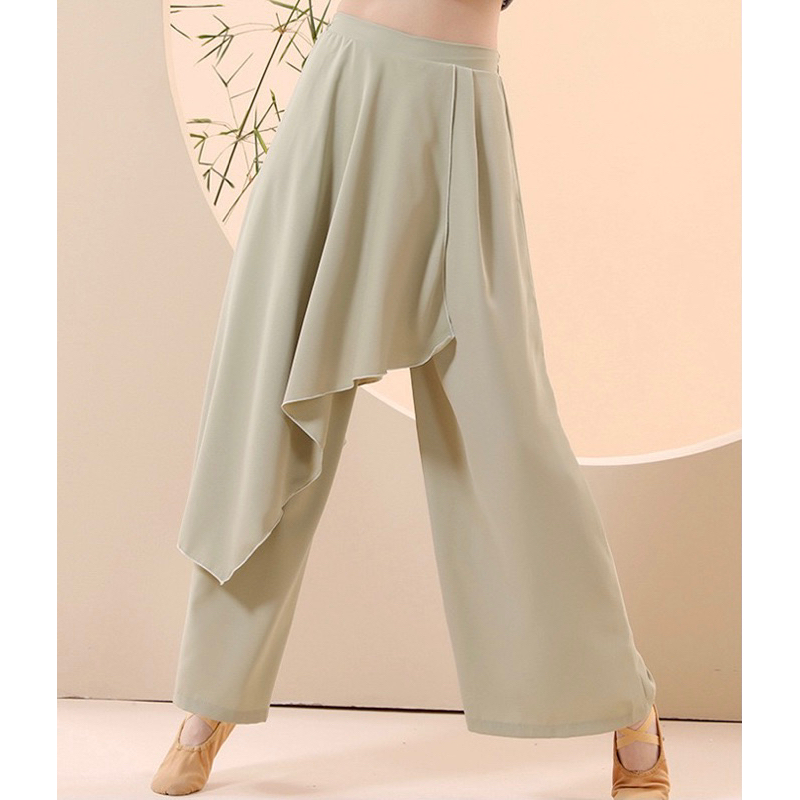 Quần dài ống suông tà váy chéo tập múa cổ trang, múa Trung Hoa, múa đương đại 22060