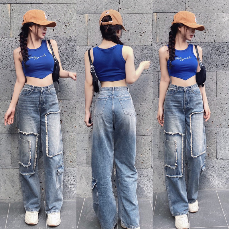 Jean Màu Retro Was Vàng Rêu Chất X500