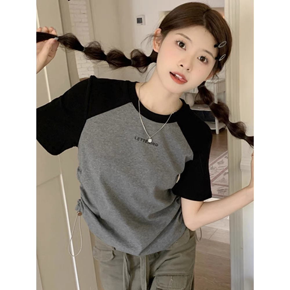 Áo thun raplan rút dây Lettering