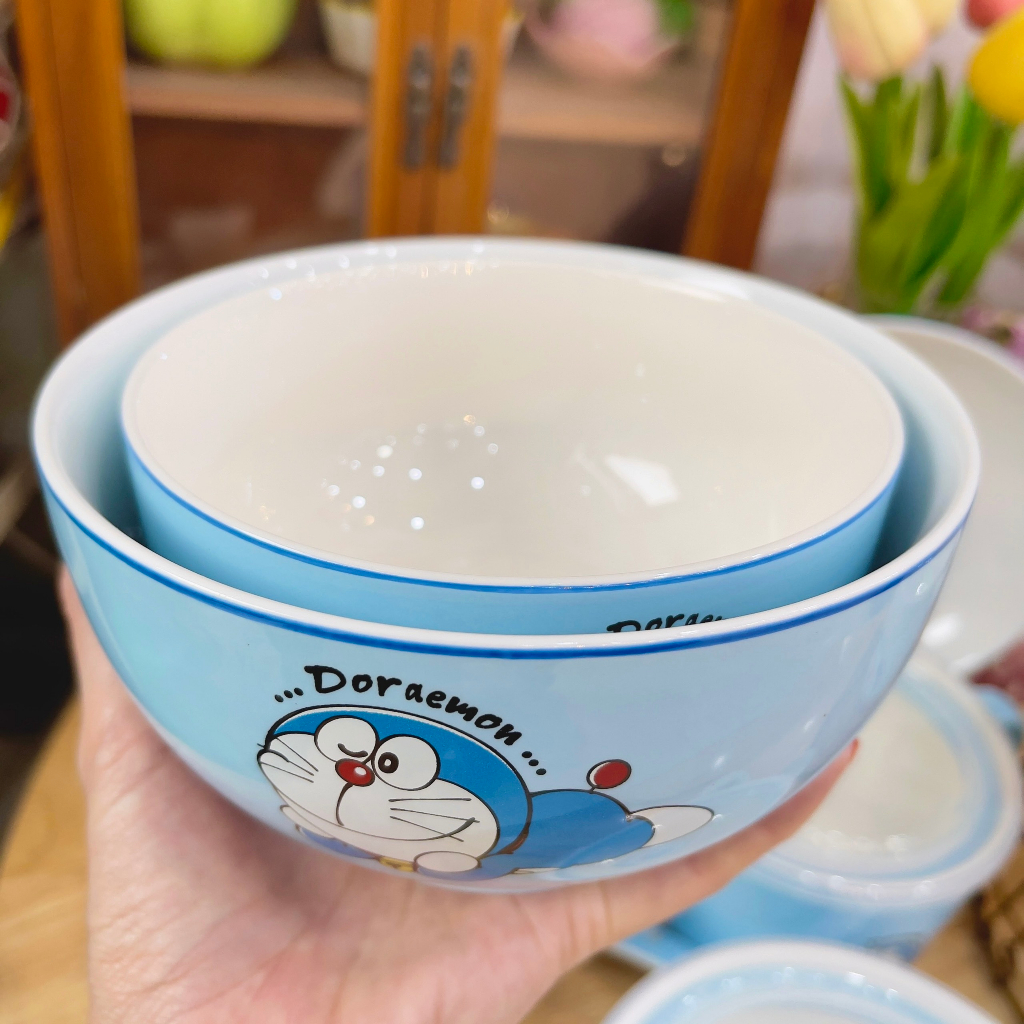 Siêu Sale - Bát Đĩa Gốm Sứ Decor, Bát Ăn Cơm, Bát Ăn Chè, Chén Dĩa Dễ Thương Bộ Bát Đĩa Doremon Cực Đáng yêu Cho Bé