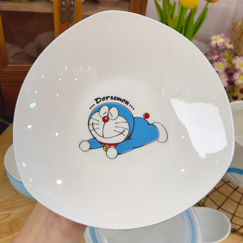 Siêu Sale - Bát Đĩa Gốm Sứ Decor, Bát Ăn Cơm, Bát Ăn Chè, Chén Dĩa Dễ Thương Bộ Bát Đĩa Doremon Cực Đáng yêu Cho Bé