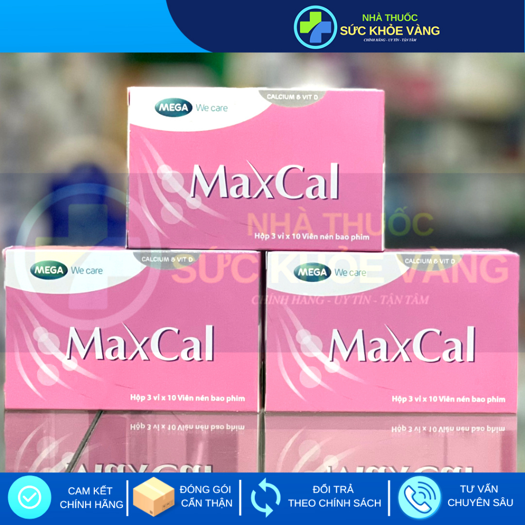 MAXCAL - Giúp Hỗ Trợ Giảm Nguy Cơ Loãng Xương Ở Người Già, Thiếu Hụt Calci ở Phụ Nữ Tiền Mãn Kinh, Mang Thai, Trẻ Em
