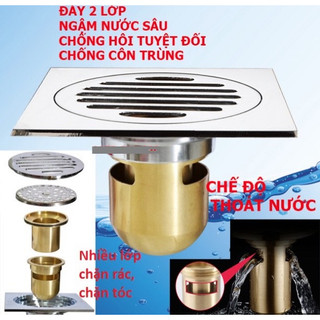 Phễu thoát sàn Phễu thoát sàn lược rác, Hố Ga Thoát Nước Sàn chống mùi hôi và côn trùng chất liệu inox 304