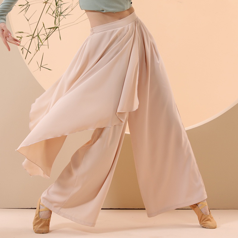 Quần dài ống suông tà váy chéo tập múa cổ trang, múa Trung Hoa, múa đương đại 22060