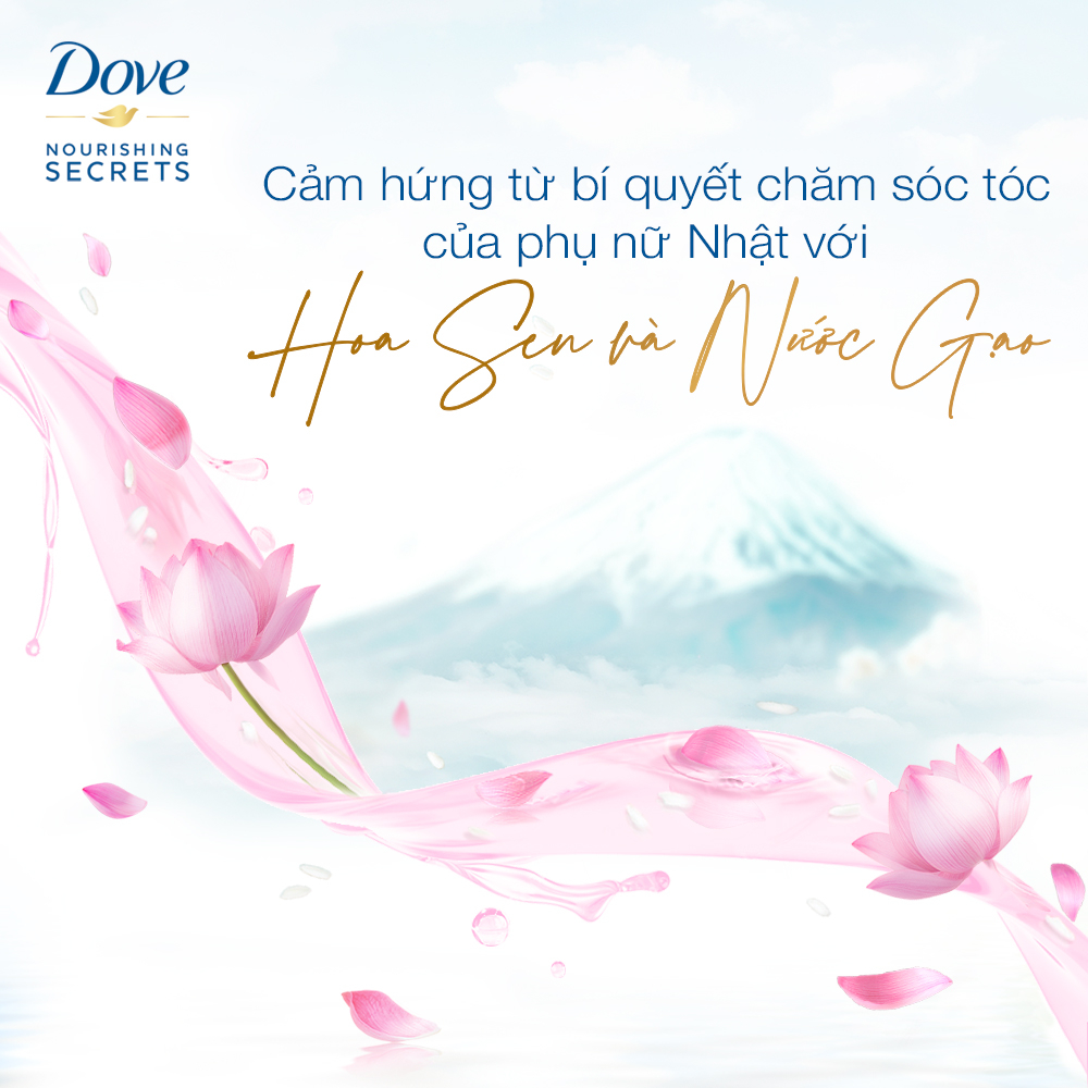 COMBO Kem xả + Dầu gội Dove hoa sen nhật óng mềm tự nhiên | Huyhangshop