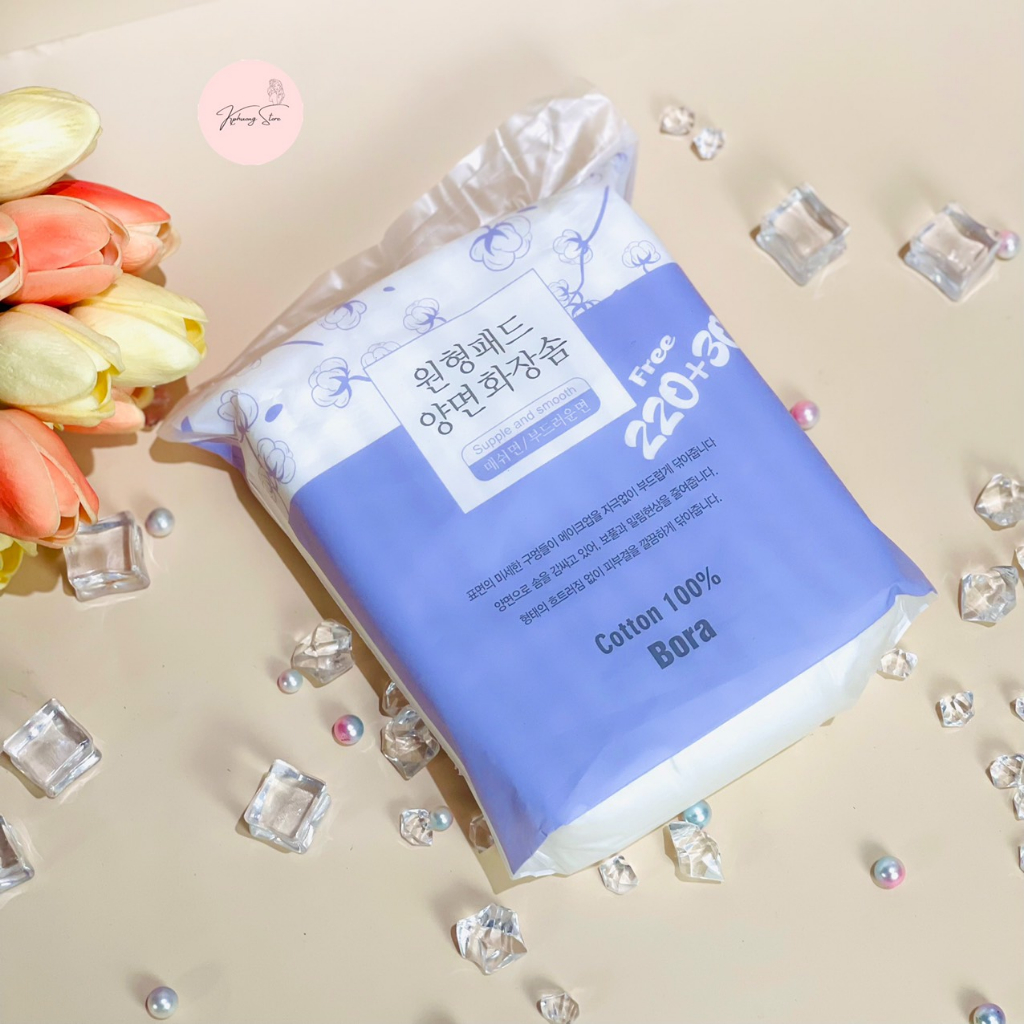 Bông tẩy trang Hàn Quốc 100% Cotton bông mềm, không xơ bông, không chất tẩy trắng