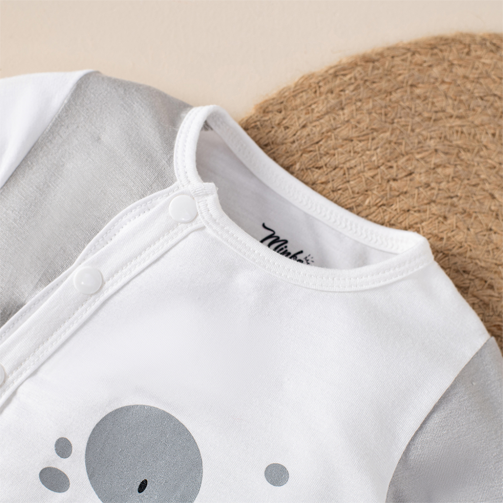 Bodysuit petit cho bé trai và bé gái sơ sinh, bộ body dài tay thoáng mát in hình dễ thương cho bé từ 0-6 tháng CUTIQUE