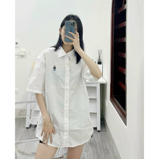 Áo sơ mi nữ cộc tay thêu hình gấu 247plus - SomitheuGau707_p13k10