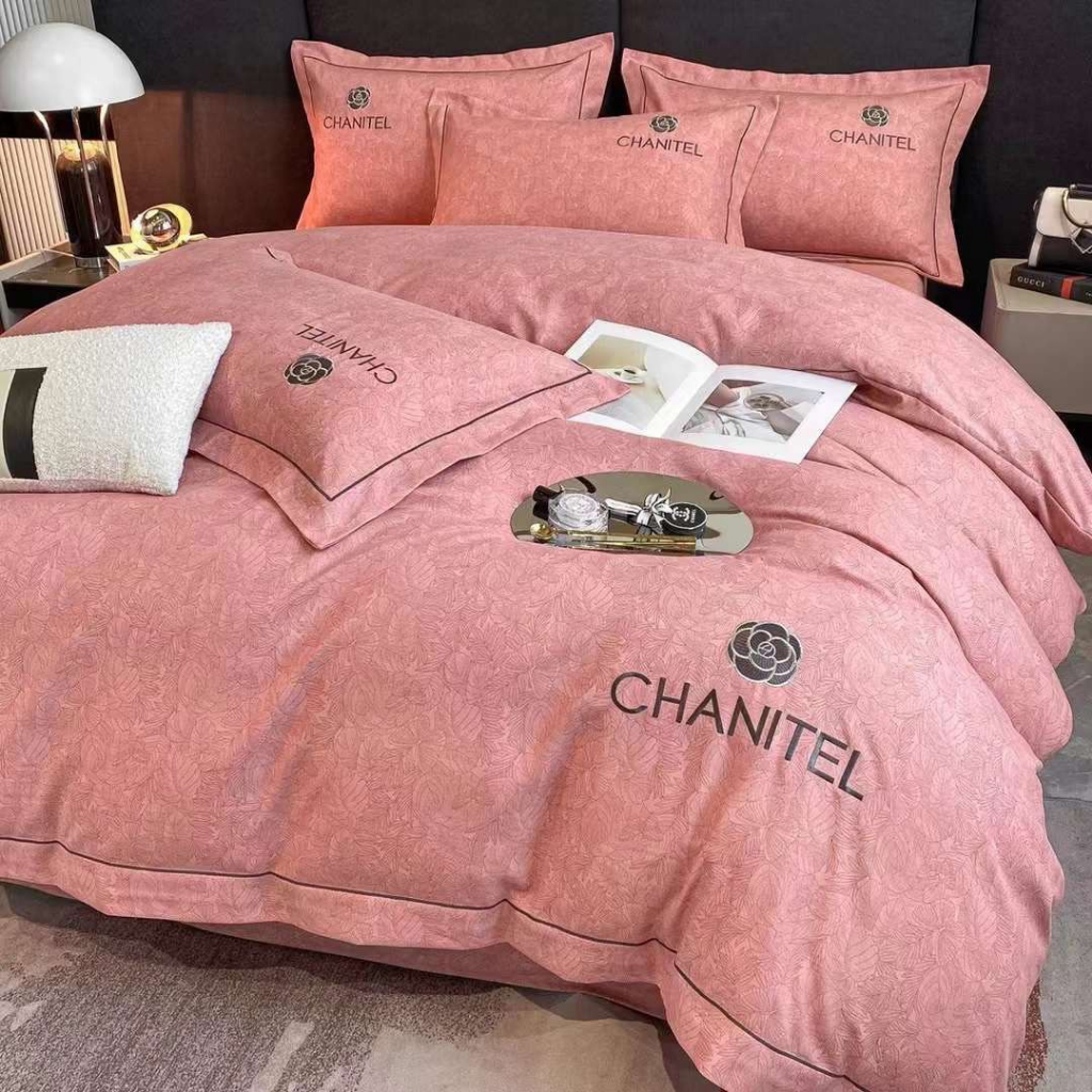 Bộ chăn ga Cotton Linen CHANITEL 4 món đóng hộp cao cấp