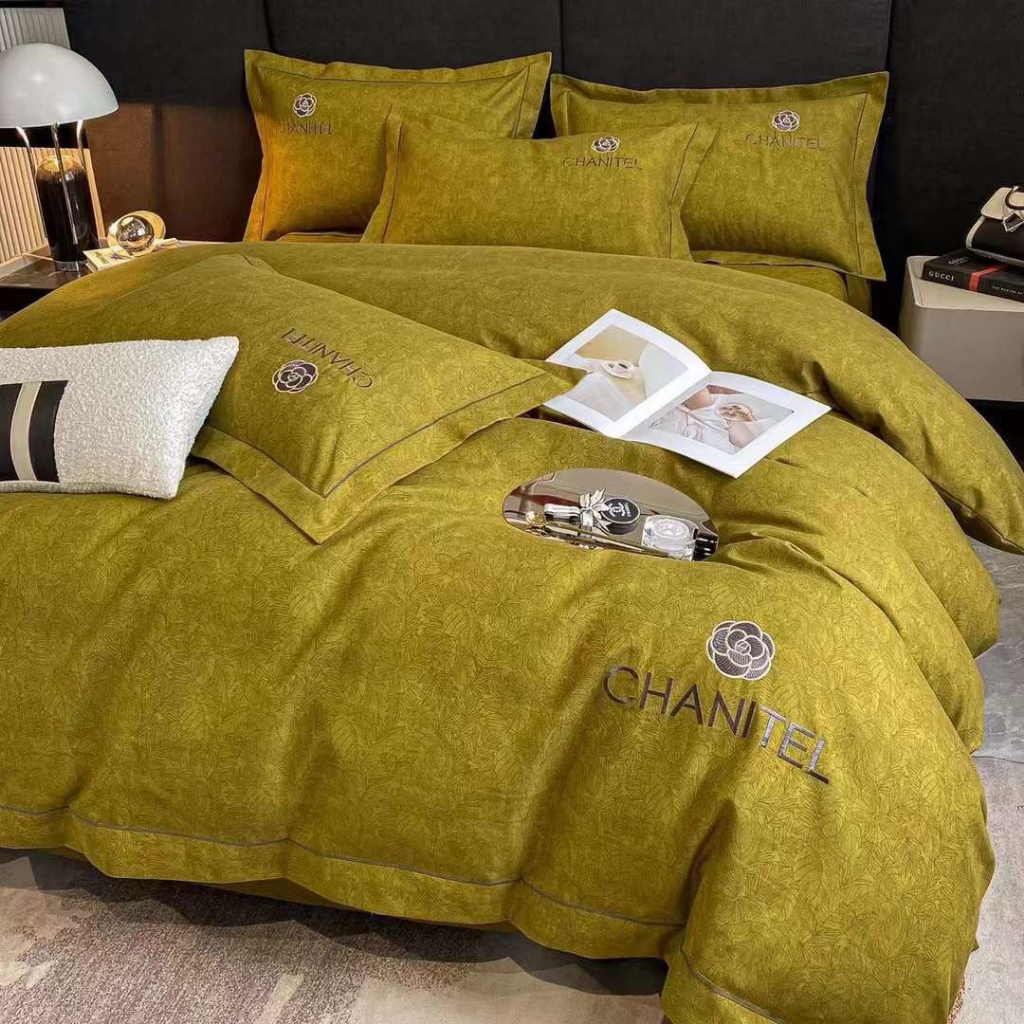 Bộ chăn ga Cotton Linen CHANITEL 4 món đóng hộp cao cấp
