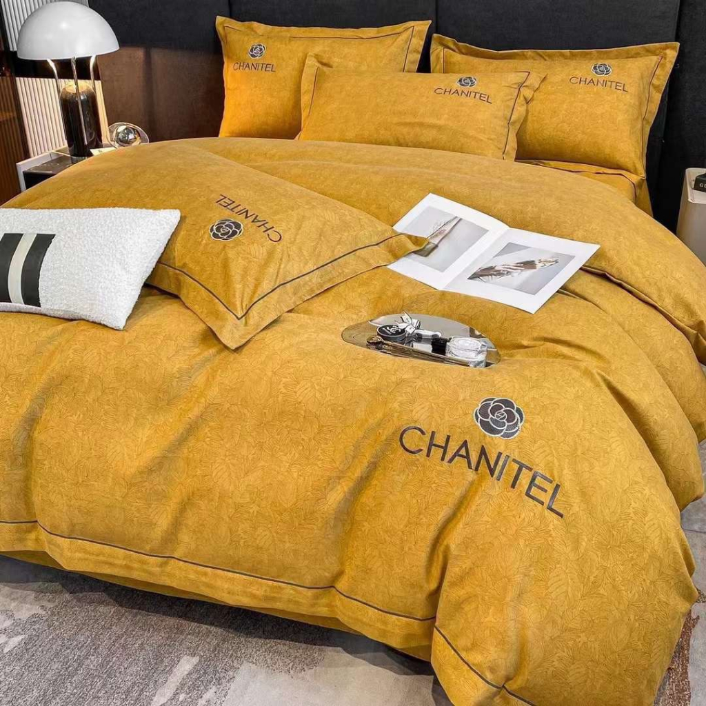 Bộ chăn ga Cotton Linen CHANITEL 4 món đóng hộp cao cấp