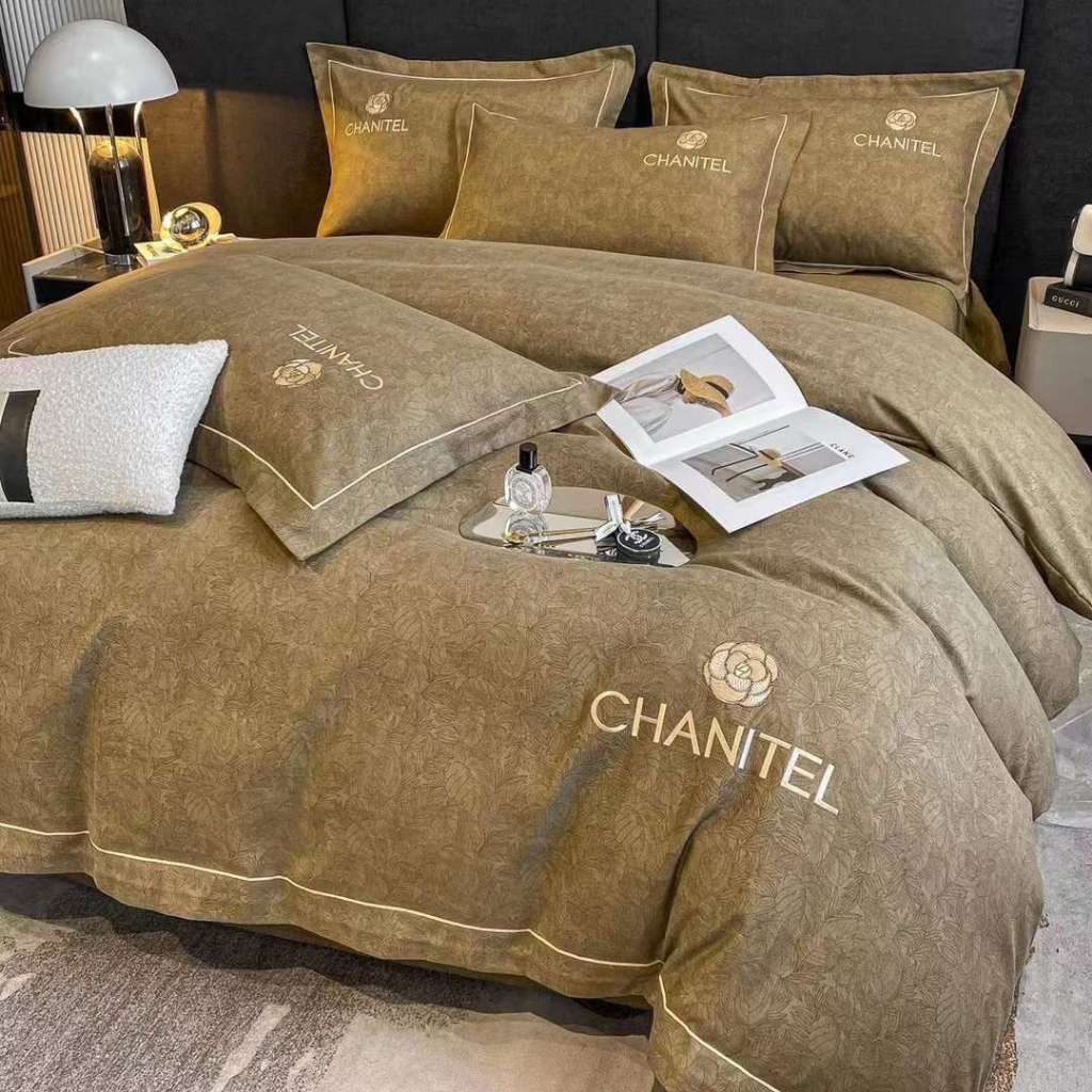 Bộ chăn ga Cotton Linen CHANITEL 4 món đóng hộp cao cấp