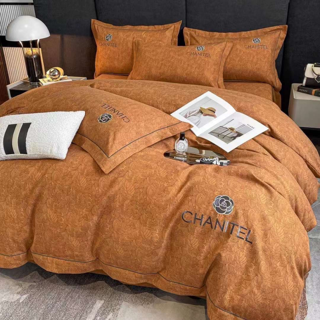 Bộ chăn ga Cotton Linen CHANITEL 4 món đóng hộp cao cấp