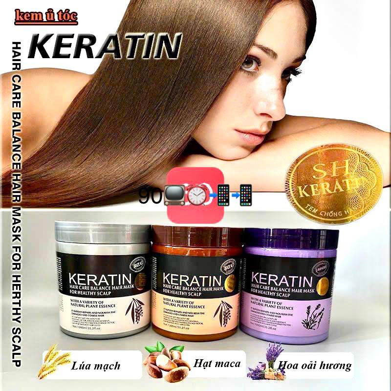hấp dầu ủ lạnh tại nhà hương nước hoa phục hồi chống gãy rụng tóc KELATIN+collagen  1000ml