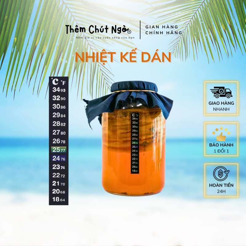 Nhiệt Kế Dán - Dùng Theo Dõi Nhiệt Độ Bình Scoby Kombucha