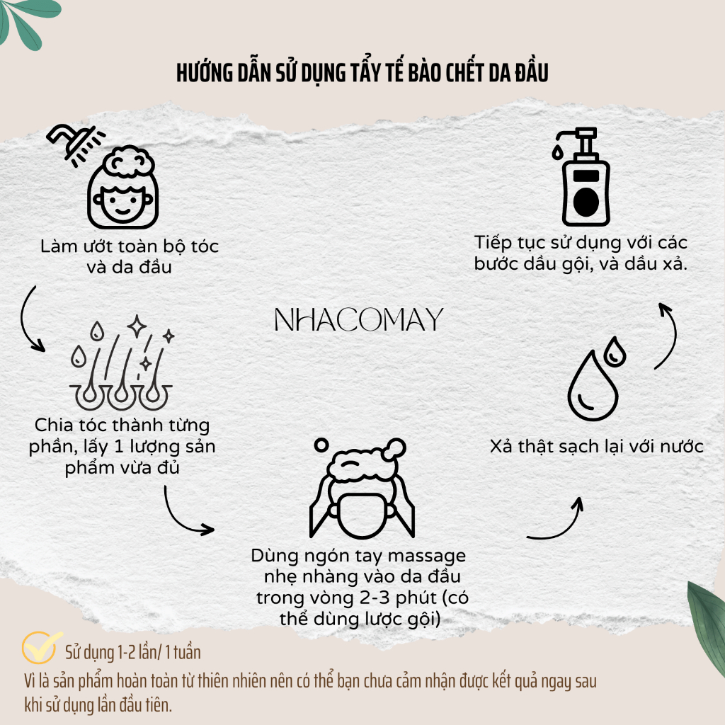 Tẩy tế bào chết da đầu Hoa nhài Nhà cô Mây - Detox da đầu, kiềm dầu, giảm gàu, tơi phồng tóc