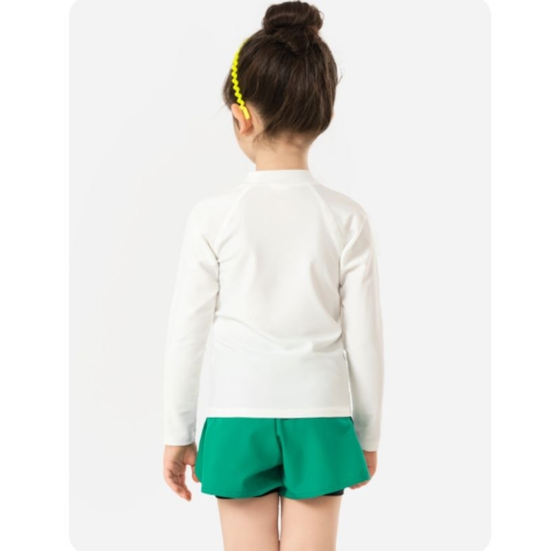 Bán lẻ áo bơi tay dài, quần bơi 2 lớp cho bé gái 907460 hàng cao cấp hiệu Momasong màu xanh lá, tím