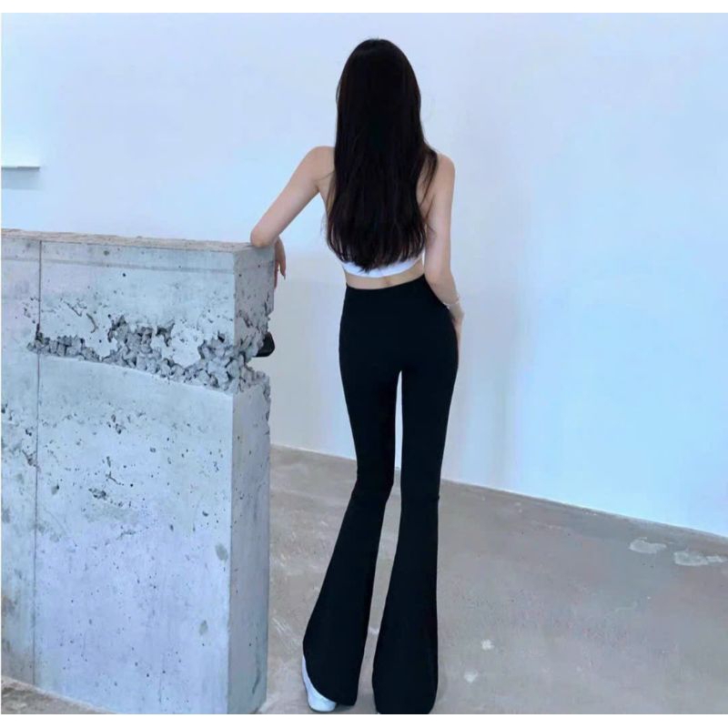 Quần ống loe legging nữ cạp cao dáng dài hàng đẹp chuẩn hình giá tốt hot hit kiểu basic trẻ trung