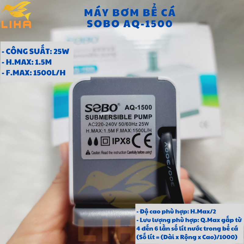 Máy Bơm Hút Cặn Sobo AQ-500 AQ1000 AQ1500 - Bơm Nước Bể Cá