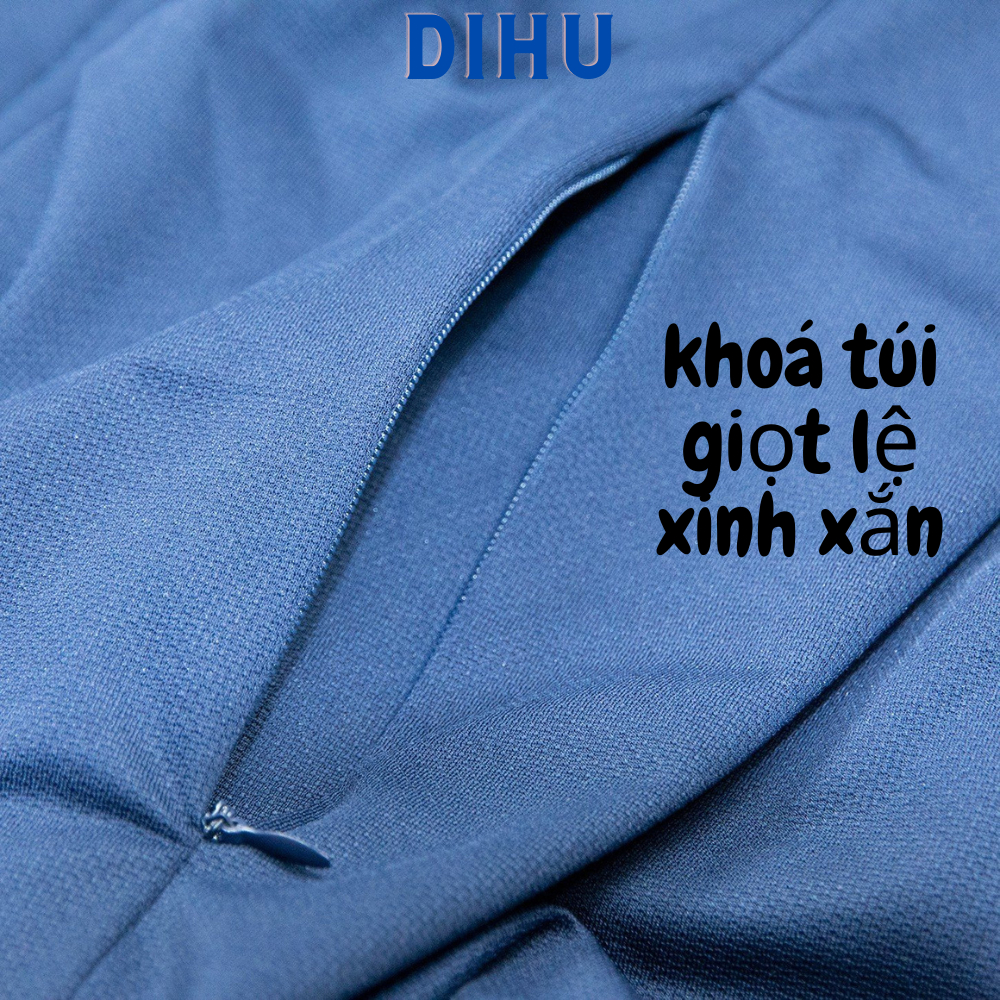 Áo chống nắng nam 2 lớp Dihu, áo nắng nam vải thông hơi co giãn 4 chiều ngắn tia UV kín mặt thâm hút mồ hôi